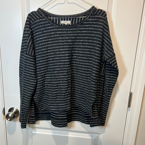 Madewell Tops - Madewell Womens Long Sleeve Top Metallic Striped Black Size M
